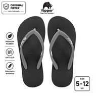 Fipper Slim Linea Sandal Jepit Anti Slip Wanita Original Ringan Nyaman Black / Grey Dark