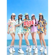 | 【hawaiian theme outfit】 | hawaiian shirt ✱Sisters Dress Flower Shirt Short Sleeve Nostalgic Funny 