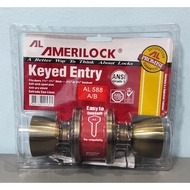 Amerilock door knob lock set keyed entry with 3 keys lockset