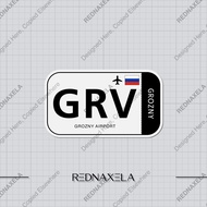 Stiker Vinyl Grozny Airport Airport Code GRV Sign Sticker