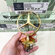 MESIN GOLD STAR ENGINE HOOD LOGO MERCEDESBENZ STAR HOOD EMBLEM GOLD GRADE a - Gold