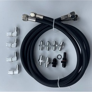 Haofa SS Braided Transmission Cooler Hose AN6 1/4 NPT 3/8 NPT Aluminum Adapter for GM Ford Chevy TH3