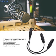 76DCXMY 3 Pin Balanced Adapter Cord, Plug and Play 30cm / 11.8in XLR Male to Dual Female Splitter Ca