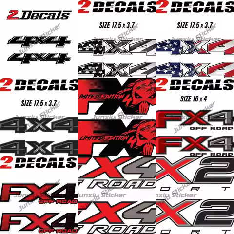 2 Piece Set 4x4 Off Road Sticker FX2 FX4 Off Road Decal USA Flag Replacement Sticker F 50 Bedside Em