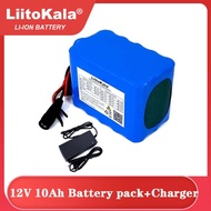 ป้องกัน Liitokala 12V 10Ah ลิเทียมชาร์จใหม่ได้18650 12V 10000Mah สำหรับไฟฉุกเฉินมอนิเตอร์ + ที่ชาร์จ