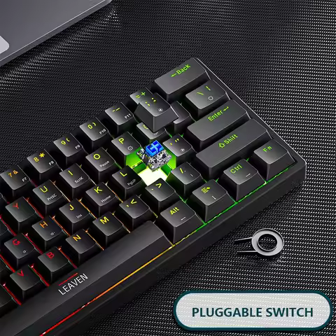 K620 Mini Gaming Mechanical Keyboard 61 Keys RGB Hotswap Type-C Wired Gaming Keyboard PBT Keycaps 60