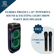 ELIRIRA PRO210 2 x 10’ Powerful Sound & Exciting Light Show Party Box Speaker