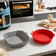 【BH】Silicone Air Fryer Tray Reusable Base Mat for 3 to 5LB Air Fryers Heat Resistant Non-Stick Tray 