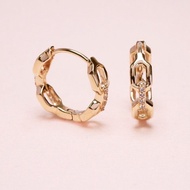 Grace Fine Jewelry ต่างหูห่วงทองแท้ 9K เพชรแท้ Classic Chain With Diamond