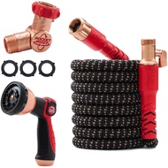 Pocket Hose Copper Head UV with pocket pivot,Expandable Garden Hose 50 Feet(about 1.8 Rice)Belt10 Tw