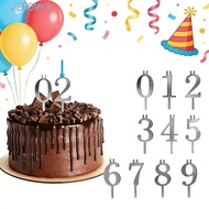 JEROMY5R Number Birthday Candle Holder, Stainless Steel Number 0-9 Metal Number Candle Holders, Cand
