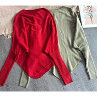 WIDE KNITWEAR SLITE MODERN KOSONG KASUAL BAJU WANITA