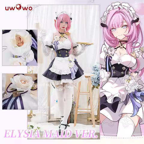 IN STOCK UWOWO Elysia Cosplay Maid Dress Game Honkai Impact 3rd: Elysia Maid Costume Miss Pink Elf D