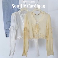 BG • Souffle Cardigan Fast Delivery Pastel Bow Tie Long Sleeve Cloak Bikini Top Becutiegirl