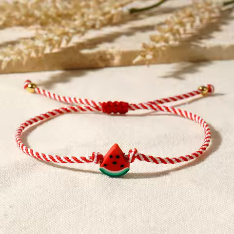 1/2/4/6/10pcs Red Friendship Rope Heishi Watermelon Women Bracelet Boho Jewelry As Lucky Gifts For F