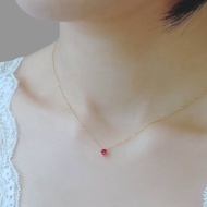 天然紅寶 四爪鑲流動墜 純 18K 白金 黃金 玫瑰金 項鍊鎖骨鍊客製