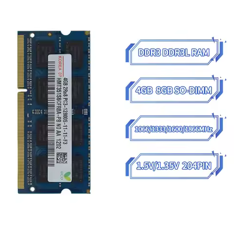 Laptop RAM DDR3 8GB 4GB 1066MHz 1333MHz 1600MHz 1866MHz 2R×8 Notebook Memory SODIMM PC3-8500 10600 1