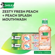 [VALUE BUNDLE] DARLIE Zesty Peach Toothpaste 120g + Peach Splash Mouthwash 500ml