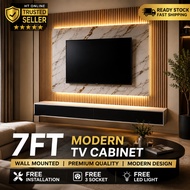 [HT ONLINE] 7ft Modern TV Cabinet Gantung | Fluted Panel | Kabinet TV Minimalist