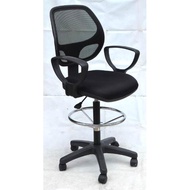 High Drafting chair with armrest, height 59 to 85cm