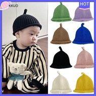 KKUO กันลม หมวกถักสำหรับเด็ก การ์ตูนลายการ์ตูน ชุดคลุมศีรษะ หมวกสวมหัว ของใหม่ อบอุ่นและอบอุ่น หมวกป้องกันความเสี่ยงสำหรับทารก ทารกแรกเกิด