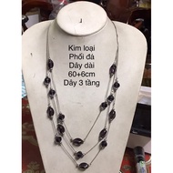 Birthday jewelry. 3-LAYER NECKLACE WITH STONE ms CH7