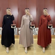 Tiara Dress Polos linen Premium // Gamis polos Busui