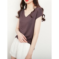 Modal T-Shirt Women 2024 Women's Sleeveless V-Neck Small Shirt Slim-fit Bottoming Shirt Top Trendy