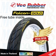 MOTORCYCLE TIRE 45 90 17 , 50 100 17 , 60 90 17 by VEE RUBBER FALCON GOLD FREE TUBE INSIDE