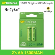 GP RECYKO RECHARGEABLE 2'S AA 1300MAH BATTERY