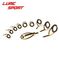 Luresport 10pcs Gold frame A Ring MN5 Top KT6  KL12 Guide set Rod Building component Repair DIY Acce