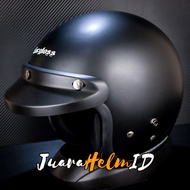 HELM CARGLOSS CFM RETRO ARMY BLACK DOFF | CF CLASSIC ORIGINAL SNI - model bogo