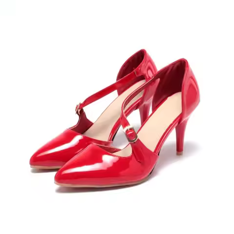 Sweet Fashion Size 31-47 Ladies Dress Red Wedding Shoes Bride Summer Sandals Heels for Women Chaussu