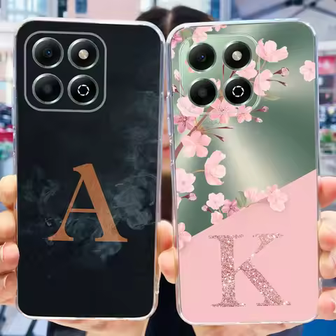 For Honor X6b X6B 6.56" Case Fashion letter luxury flower Soft Silicon TPU Cover For Honor X 6b JDY-