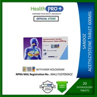 ACETYLCYSTEINE SANDOZ 600MG ETABS 20S EXP:09/2026