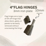 Heavy Duty Flag Hinges 4" / Heavy-duty 3mm iron flag hinges