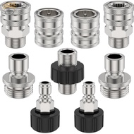 9Pcs Pressure Washer Adapter Set 5000 PSI Max 301 Stainless Steel Pressure Washer Connect Fitting SHOPSKC2705