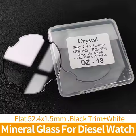 Black Trim Mineral Glass For Diesel Dise DZ 7258 7422 7311 7370 7420 Watch Crsytal Scratch Resistant