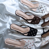 YOURSHOES K3/3-Inch High Heels Flip-Flops Polkadot Shoes