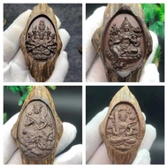 Comes with Certificate Agarwood Pendant Wholesale Vietnam Nha Trang Agarwood Pendant Thousand-Hand Guanyin Amulet Accessories Handle Piece Carved Wenwan Agarwood