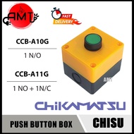 PUSH BUTTON SWITCH BOX GREEN 1NO, 1NO1NC CHIKAMATSU 22MM