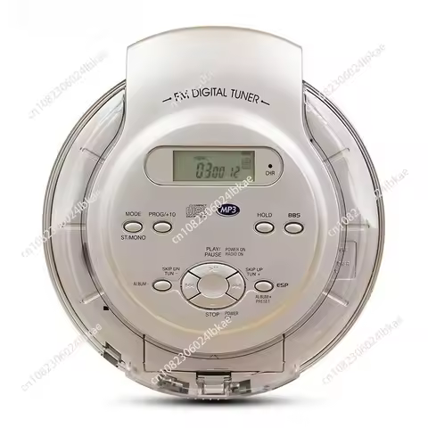 Portable CD player, Walkman CD player, English CD support Silver
