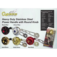 OPASS power handle HEAVY DUTY 120mm STAINLESS STEEL POWER HANDLE  WITH ROUND KNOB untuk shimano Daiw