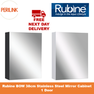 Rubine BOW 38cm Stainless Steel Mirror Cabinet 1 Door RMC-1138D10 BK / RMC-1138D10 WH