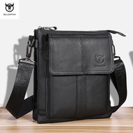 BULLCAPTAIN Mens Genuine Leather Crossbody Bag Large Capacity Multifunctional Top Layer Cowhide Shou