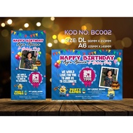 Kad Hari Jadi / Kad Jemputan / Birthday Invitation Kod No. BC002