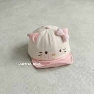 Cute KT Cat~Korean Version Baby Hat Spring Summer Thin Style Cap 1 Year Old 2 Year Old Soft Brim Gir