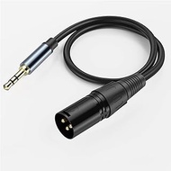 3.5mm to XLR Cable, 3.5mm 1/8 inch TRS Stereo Male to XLR Male Cable with Tablet,Laptop and More, 15