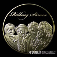 British Rolling Stone Band Colorful Bronze Medal 1 Ounce Free Full Set Accessories Gold-Plated Brass