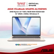 ASUS VivoBook M1407K-ALY061WS Laptop | AMD Ryzen AI 7 350 | 16GB RAM 512GB SSD | 14" (1920 x 1200) |